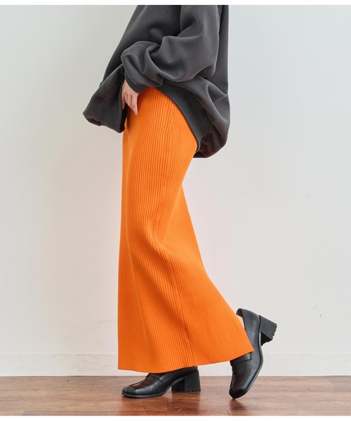 ANAP（アナップ）の「リブニットロングスカート（スカート・レディース・ブラック/グレー/オレンジ/ライトピンク・FREE）」の20枚目の写真