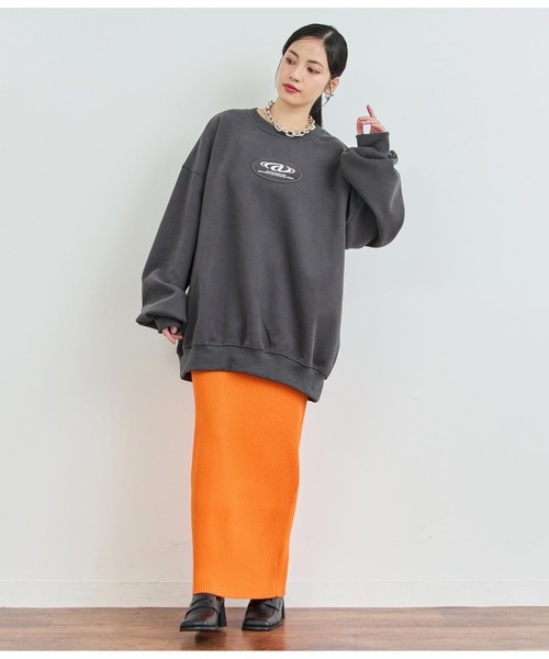 ANAP（アナップ）の「リブニットロングスカート（スカート・レディース・ブラック/グレー/オレンジ/ライトピンク・FREE）」の21枚目の写真