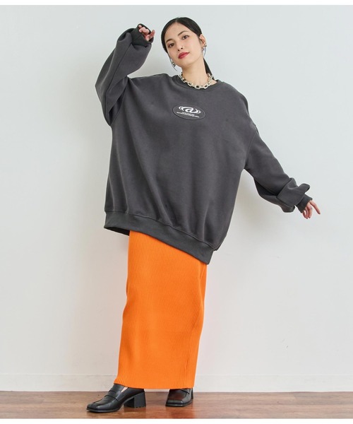 ANAP（アナップ）の「リブニットロングスカート（スカート・レディース・ブラック/グレー/オレンジ/ライトピンク・FREE）」の22枚目の写真