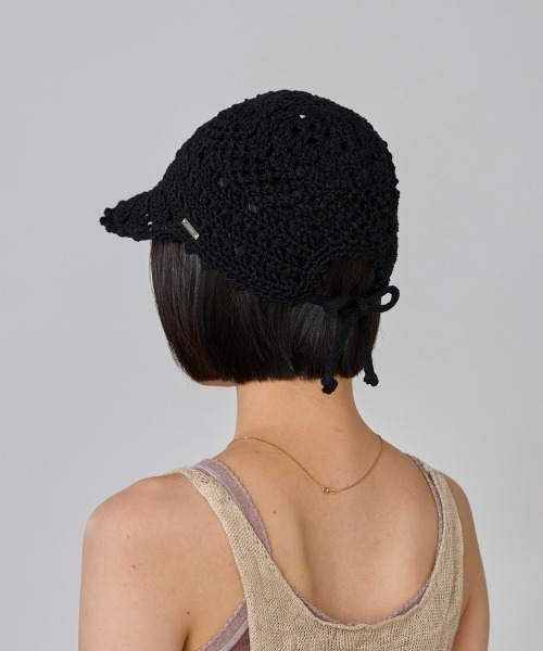 OVERRIDE（オーバーライド）の「OVERRIDE  CROCHET CAP SG / オーバーライド（キャップ・レディース・ブラック/グレー/ライトグリーン・57~59cm）」の5枚目の写真