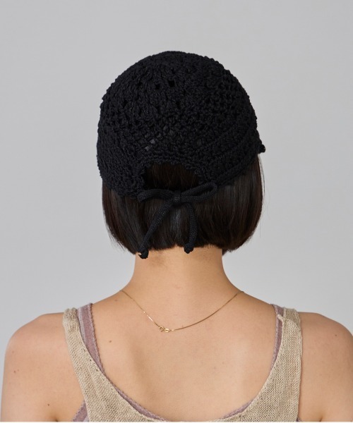 OVERRIDE（オーバーライド）の「OVERRIDE  CROCHET CAP SG / オーバーライド（キャップ・レディース・ブラック/グレー/ライトグリーン・57~59cm）」の6枚目の写真