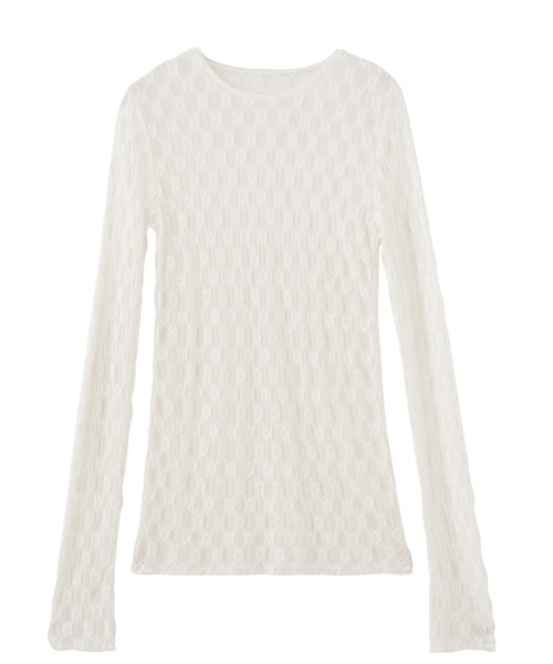 ROSE BUD(ローズバッド)の「レースシアートップス(Tシャツ/カットソー・レディース・ホワイト/ブラック・ONE SIZE)」の2枚目の写真