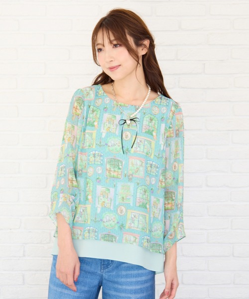 Jolly Poupee(ジョリープッペ)の「【22fabric】ムービースタジオ/レイヤードブラウス(シャツ/ブラウス・レディース・ブルー/ベージュ・42/38/46)」の16枚目の写真
