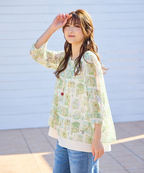 Jolly Poupee(ジョリープッペ)の「【22fabric】ムービースタジオ/レイヤードブラウス(シャツ/ブラウス・レディース・ブルー/ベージュ・42/38/46)」の22枚目の写真