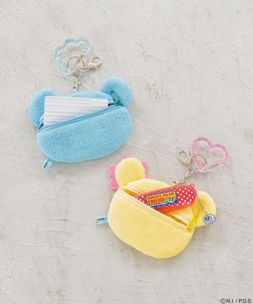 Me%（ミィパーセント）の「【ANGEL BLUE】フェイスポーチチャーム 283113（ポーチ・レディース・ブルー/イエロー・FREE）」の4枚目の写真