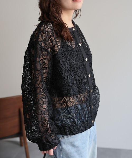 COMME des GARÇONSフロッキープリントサークルシアーブラウス COMME des GARÇONSフロッキープリントサークルシアーブラウス