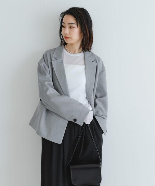 URBAN RESEARCH(アーバンリサーチ)の「『UVカット/吸水速乾/イージーケア』『UR TECH DRYLUXE』ツイードジャケット(その他アウター・レディース・ベージュ/グレー・FREE)」の5枚目の写真