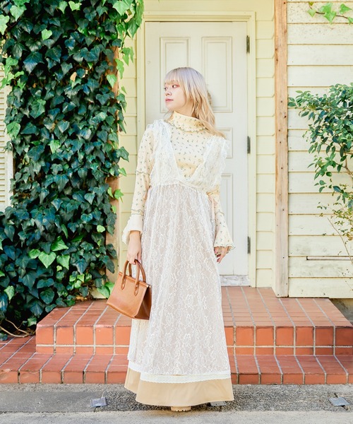 セール】【クティールとレトロ】2wayレースリボンビスチェジャンパー