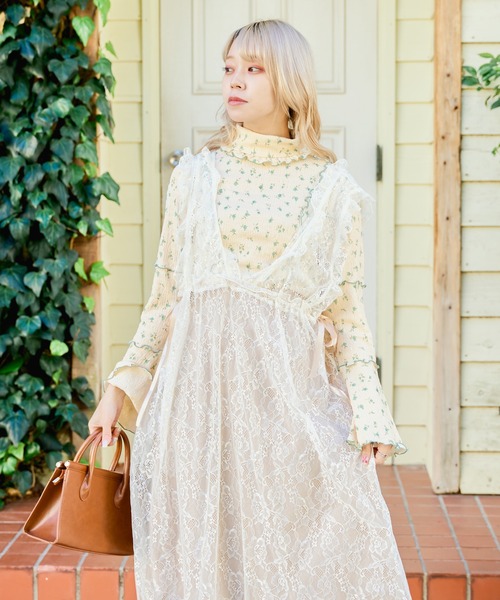 クティールとレトロ】2wayレースリボンジャンパースカート（ワンピース  