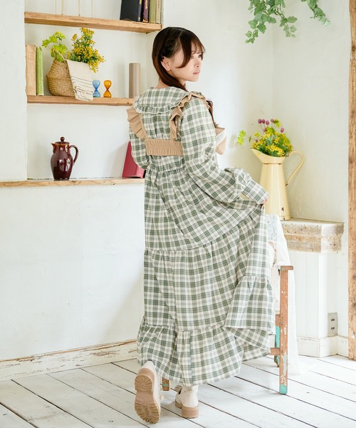 セール】【クティールとレトロ】2wayレースリボンビスチェジャンパー