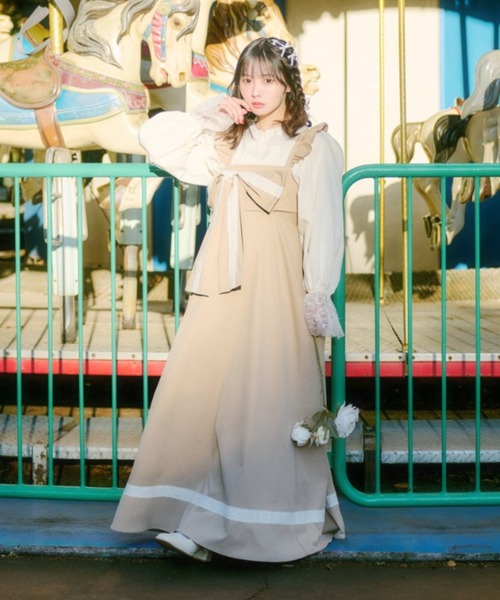 クティールとレトロ】2wayレースリボンジャンパースカート（ワンピース  