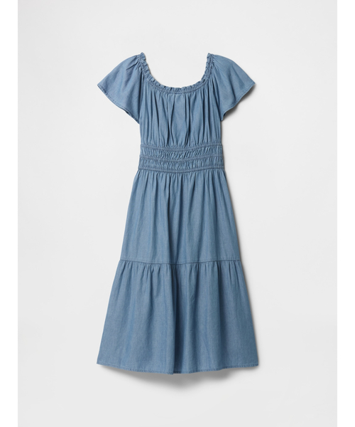 GAP（ギャップ）の「スモッキングギャザー ミディワンピース (キッズ)（ワンピース・キッズ・ブルー系その他/ブルー・130cm/120cm/160cm/150cm/110cm/140cm）」の3枚目の写真