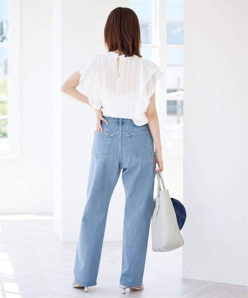 SLOBE IENA(スローブイエナ)の「《3サイズ展開/追加6》LE DENIM ストレートデニムパンツ(その他パンツ・レディース・サックスブルー・38/34/36)」の7枚目の写真
