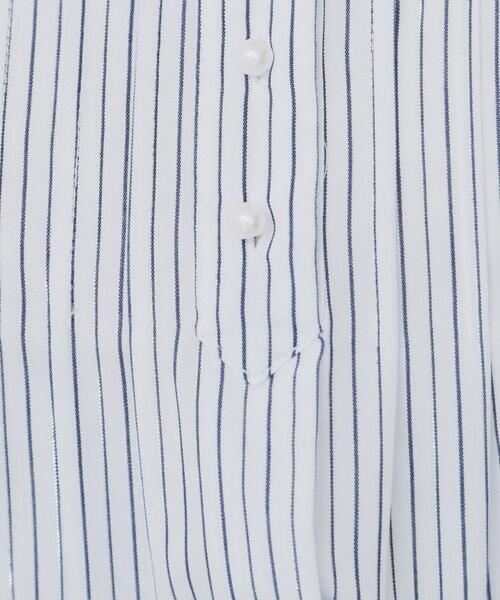 index(インデックス)の「《6color》ラメラインバンドカラーシャツ【洗濯機洗い可/イージーアイロン/防シワ】(シャツ/ブラウス・レディース・ネイビー系2/ライトイエロー系8/パープル系1/サックスブルー系2/ホワイト系8/ホワイト系5・36/42/38/40)」の12枚目の写真