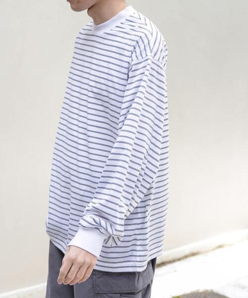 FORK&SPOON（フォークアンドスプーン）の「FORK&SPOON　CAVEボーダーロングスリーブTシャツ（Tシャツ/カットソー・メンズ・ホワイト系その他/ブラック系その他・5/4）」の14枚目の写真