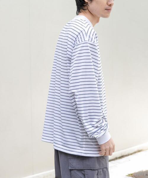 FORK&SPOON（フォークアンドスプーン）の「FORK&SPOON　CAVEボーダーロングスリーブTシャツ（Tシャツ/カットソー・メンズ・ホワイト系その他/ブラック系その他・5/4）」の12枚目の写真