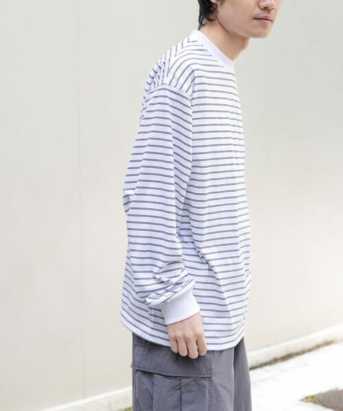 FORK&SPOON（フォークアンドスプーン）の「FORK&SPOON　CAVEボーダーロングスリーブTシャツ（Tシャツ/カットソー・メンズ・ホワイト系その他/ブラック系その他・5/4）」の11枚目の写真