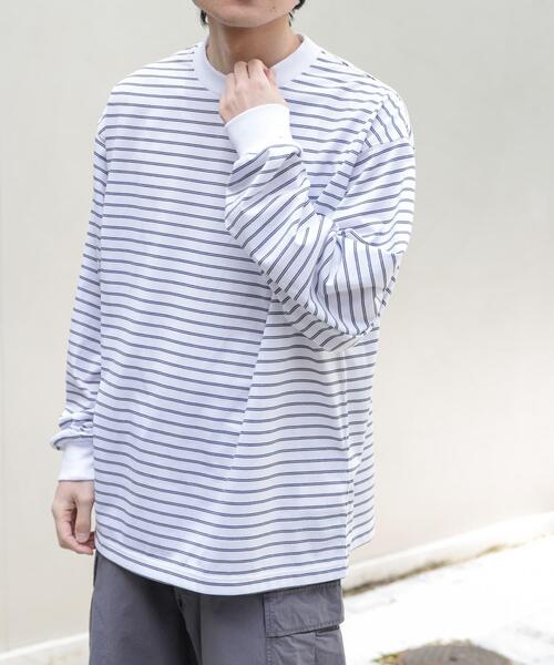 FORK&SPOON（フォークアンドスプーン）の「FORK&SPOON　CAVEボーダーロングスリーブTシャツ（Tシャツ/カットソー・メンズ・ホワイト系その他/ブラック系その他・5/4）」の10枚目の写真