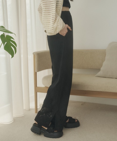 REMOON(リムーン)の「レースイージーパンツ(その他パンツ・レディース・ホワイト/ブラック・FREE)」の11枚目の写真