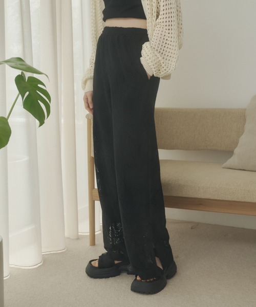 REMOON(リムーン)の「レースイージーパンツ(その他パンツ・レディース・ホワイト/ブラック・FREE)」の12枚目の写真