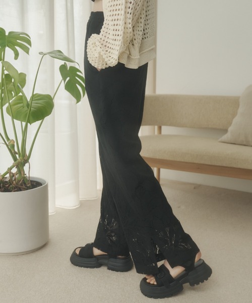 REMOON(リムーン)の「レースイージーパンツ(その他パンツ・レディース・ホワイト/ブラック・FREE)」の13枚目の写真