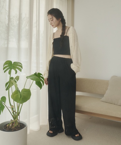 REMOON(リムーン)の「レースイージーパンツ(その他パンツ・レディース・ホワイト/ブラック・FREE)」の22枚目の写真