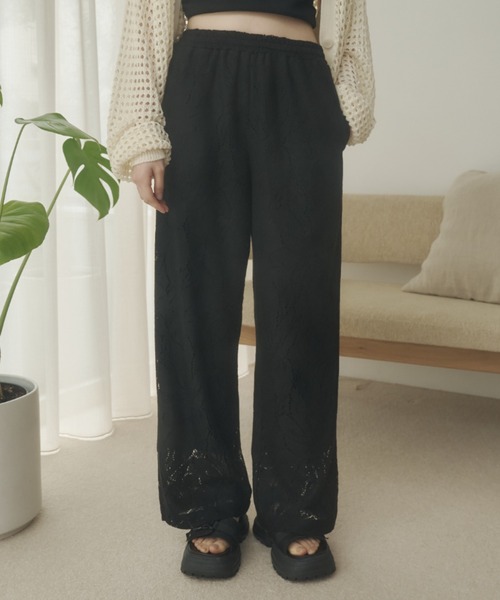 REMOON(リムーン)の「レースイージーパンツ(その他パンツ・レディース・ホワイト/ブラック・FREE)」の9枚目の写真