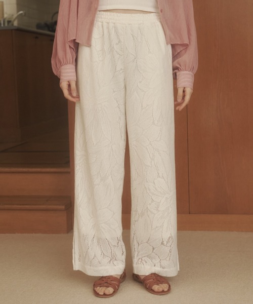 REMOON(リムーン)の「レースイージーパンツ(その他パンツ・レディース・ホワイト/ブラック・FREE)」の3枚目の写真