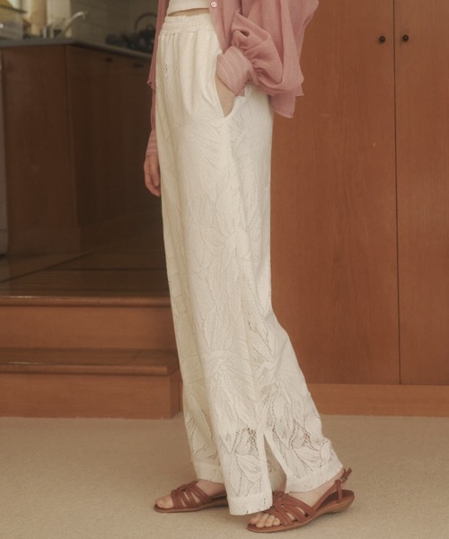 REMOON(リムーン)の「レースイージーパンツ(その他パンツ・レディース・ホワイト/ブラック・FREE)」の5枚目の写真