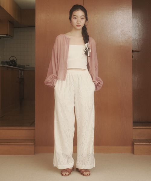 REMOON(リムーン)の「レースイージーパンツ(その他パンツ・レディース・ホワイト/ブラック・FREE)」の15枚目の写真