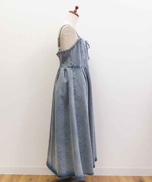 CLETTE(クレット)の「デニムレースアップジャンスカワンピース(ワンピース・レディース・ブルー/ブラック・4L/3L/LL)」の12枚目の写真