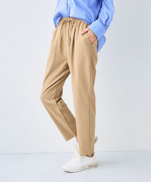 CROSS FUNCTION（クロスファンクション）の「《吸水速乾》エブ楽 きれいめイージーパンツ【CF/クロスファンクション】（その他パンツ・レディース・ライトピンク/アイボリー/カーキ/ネイビー/ベージュ/ブラック/オリーブ/ライトベージュ/サックスブルー・LL/L/M）」の4枚目の写真