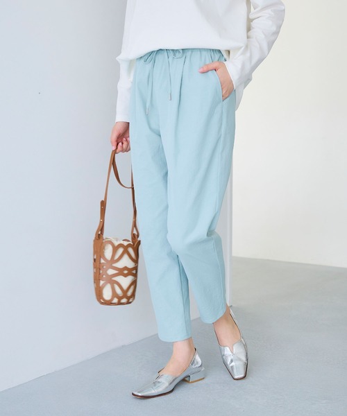 CROSS FUNCTION（クロスファンクション）の「《吸水速乾》エブ楽 きれいめイージーパンツ【CF/クロスファンクション】（その他パンツ・レディース・ライトピンク/アイボリー/カーキ/ネイビー/ベージュ/ブラック/オリーブ/ライトベージュ/サックスブルー・LL/L/M）」の8枚目の写真