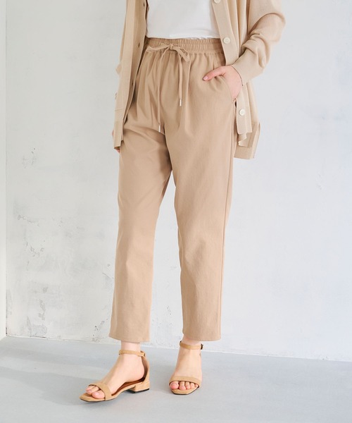 CROSS FUNCTION（クロスファンクション）の「《吸水速乾》エブ楽 きれいめイージーパンツ【CF/クロスファンクション】（その他パンツ・レディース・ライトピンク/アイボリー/カーキ/ネイビー/ベージュ/ブラック/オリーブ/ライトベージュ/サックスブルー・LL/L/M）」の5枚目の写真