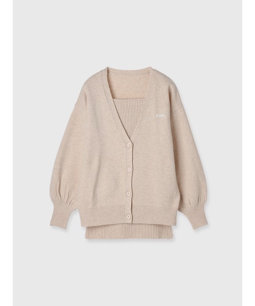 EIMY ISTOIRE（エイミーイストワール）の「ロゴカーデワンピースニットセットアップ（カーディガン/ボレロ・レディース・グレー/ピンク/ネイビー/ベージュ・F）」の3枚目の写真