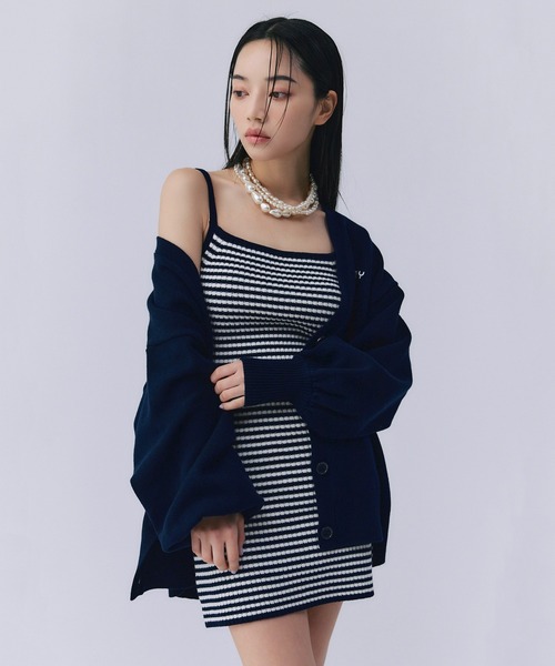 ロゴカーデワンピースニットセットアップ（カーディガン/ボレロ