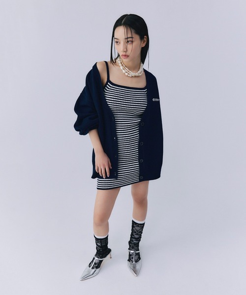 eimy istoire ロゴカーデワンピースニットセットアップ ロゴカーデワンピースニットセットアップ（カーディガン/ボレロ