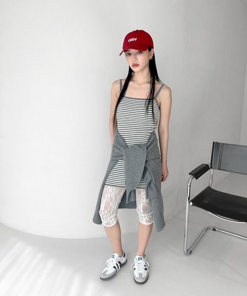 eimy istoire ロゴカーデワンピースニットセットアップ セットアイテム】ロゴカーデワンピースニットセットアップ（ミニ