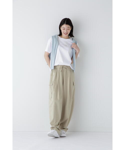 human woman（ヒューマンウーマン）の「◆ロゴＴシャツ（Tシャツ/カットソー・レディース・ホワイト/ブルー/グレー・MEDIUM）」の13枚目の写真