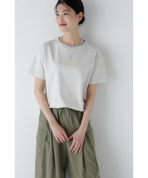 human woman長袖ロゴTシャツ human woman tシャツ ロゴプリントプレーティングBIG Tシャツ