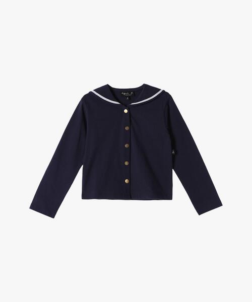 agnes b.(アニエスベー)の「J000 E CHEMISE キッズ ブラウス(シャツ/ブラウス・キッズ・ネイビー・4YEAR/12YEAR/10YEAR/8YEAR/6YEAR)」の1枚目の写真