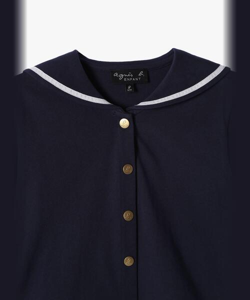 agnes b.(アニエスベー)の「J000 E CHEMISE キッズ ブラウス(シャツ/ブラウス・キッズ・ネイビー・4YEAR/12YEAR/10YEAR/8YEAR/6YEAR)」の3枚目の写真