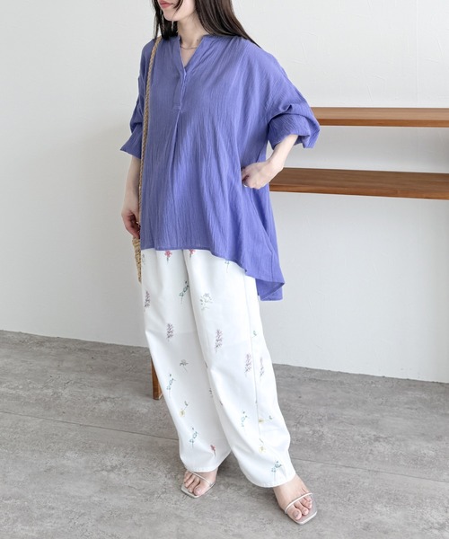 reca(レカ)の「花柄プリントタックパンツ(その他パンツ・レディース・ブラック/ホワイト・M)」の21枚目の写真