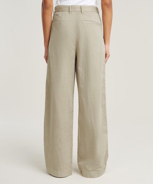 G-STAR(ジースター)の「Fluid Wide Leg Pants/コットンリネンワイドタックストレートチノパンツ(チノパンツ・レディース・ベージュ系その他・26inch/24inch/25inch)」の2枚目の写真
