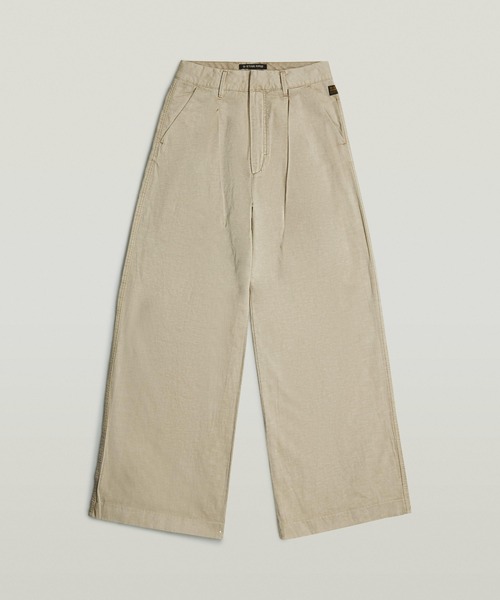 G-STAR(ジースター)の「Fluid Wide Leg Pants/コットンリネンワイドタックストレートチノパンツ(チノパンツ・レディース・ベージュ系その他・26inch/24inch/25inch)」の6枚目の写真