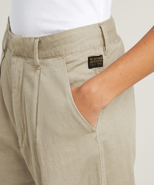 G-STAR(ジースター)の「Fluid Wide Leg Pants/コットンリネンワイドタックストレートチノパンツ(チノパンツ・レディース・ベージュ系その他・26inch/24inch/25inch)」の5枚目の写真
