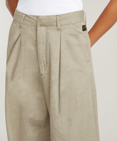 G-STAR(ジースター)の「Fluid Wide Leg Pants/コットンリネンワイドタックストレートチノパンツ(チノパンツ・レディース・ベージュ系その他・26inch/24inch/25inch)」の4枚目の写真