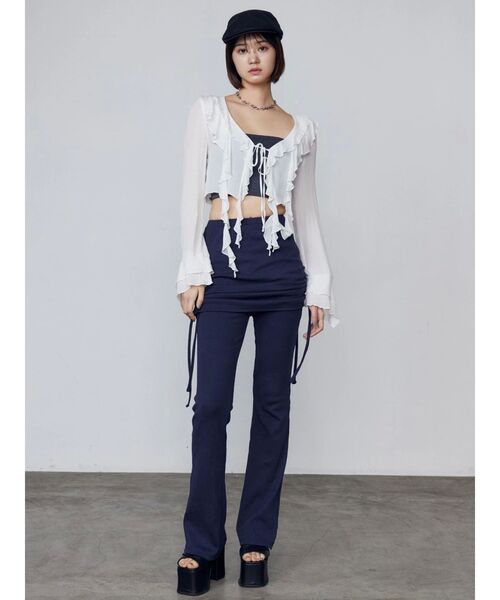 EMODA（エモダ）の「レイヤースカートフィットフレアパンツ（その他パンツ・レディース・ブラック/グレー/ネイビー・FREE）」の18枚目の写真