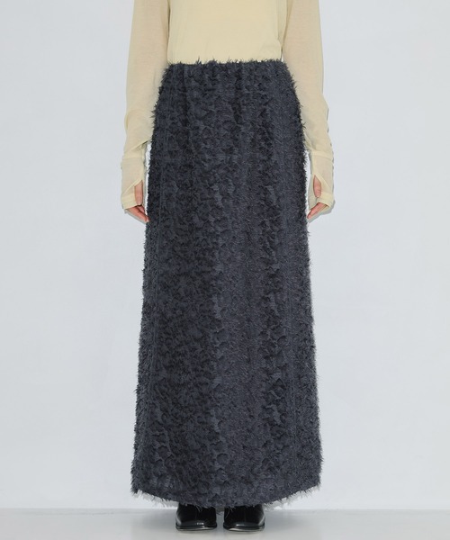 PUBLIC TOKYO（パブリックトウキョウ）の「メローラインナロースカート（スカート・レディース・ブラック/ダークグレー・1/2）」の5枚目の写真