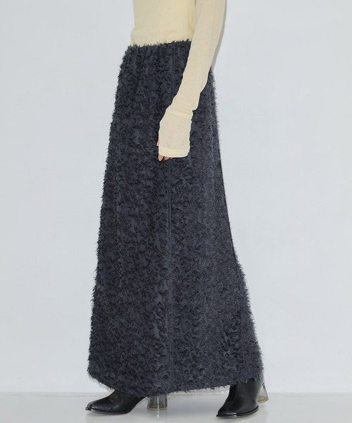 PUBLIC TOKYO（パブリックトウキョウ）の「メローラインナロースカート（スカート・レディース・ブラック/ダークグレー・1/2）」の4枚目の写真
